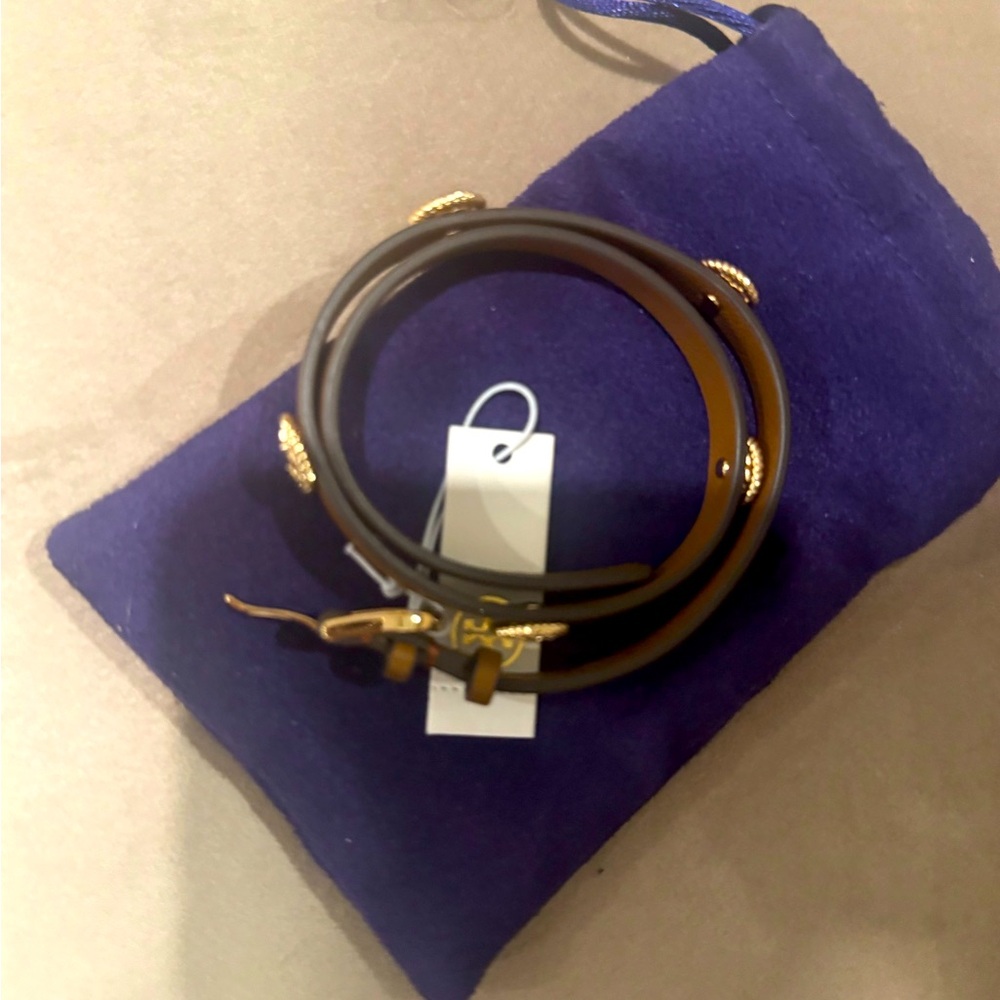 Brown Leather Women's  tory burch bracelet